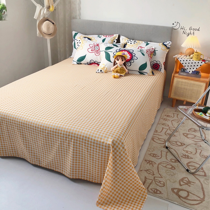 91家纺网 家纺一手货源 找家纺 雅阁尔家纺 2022新款活性芦荟棉四件套 印象-黄