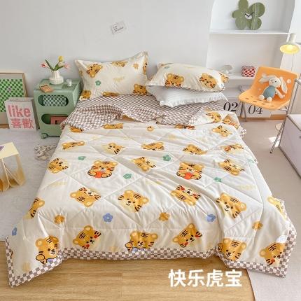 91家纺网 家纺一手货源 找家纺 BOSS 2024新款小清新斜纹全棉夏被 快乐虎宝
