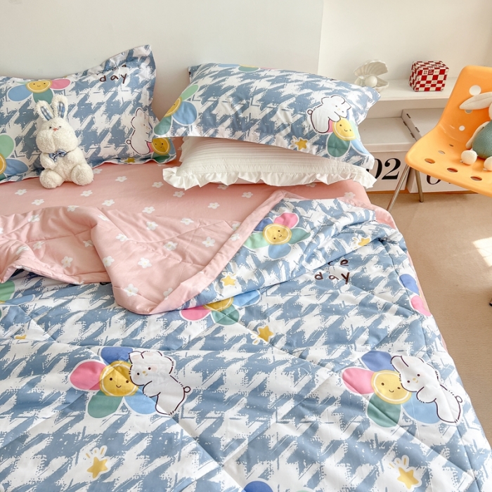 91家纺网 家纺一手货源 找家纺 （总）BOSS 2024新款小清新斜纹全棉夏被