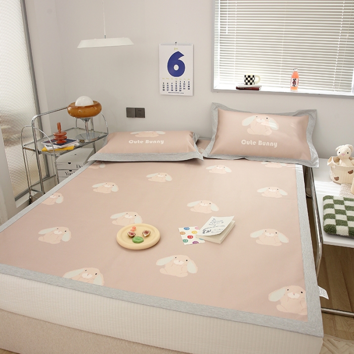 91家纺网 家纺一手货源 找家纺 橘滋 2022新款高端数码印花凉席（平席款）系列 波比兔