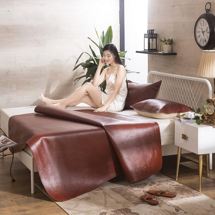 91家纺网 家纺一手货源 找家纺 头层促销牛皮席  头层牛皮  皮凉席  凉席