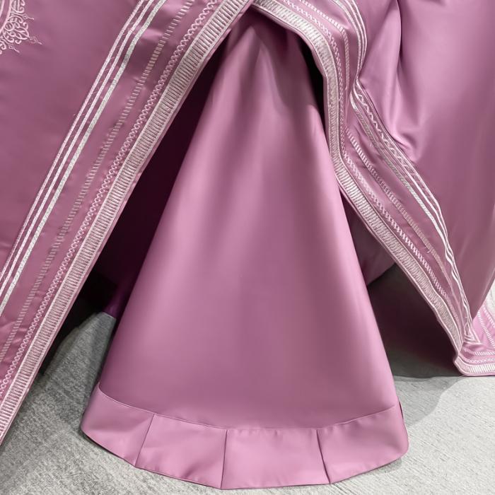 91家纺网 家纺一手货源 找家纺 200支新款长绒棉宽边刺绣四件套