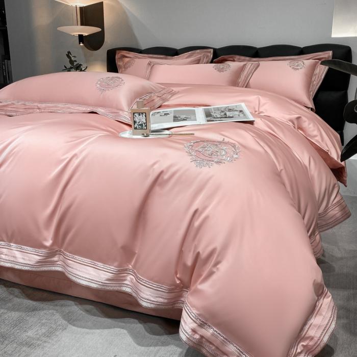 91家纺网 家纺一手货源 找家纺 200支新款长绒棉宽边刺绣四件套