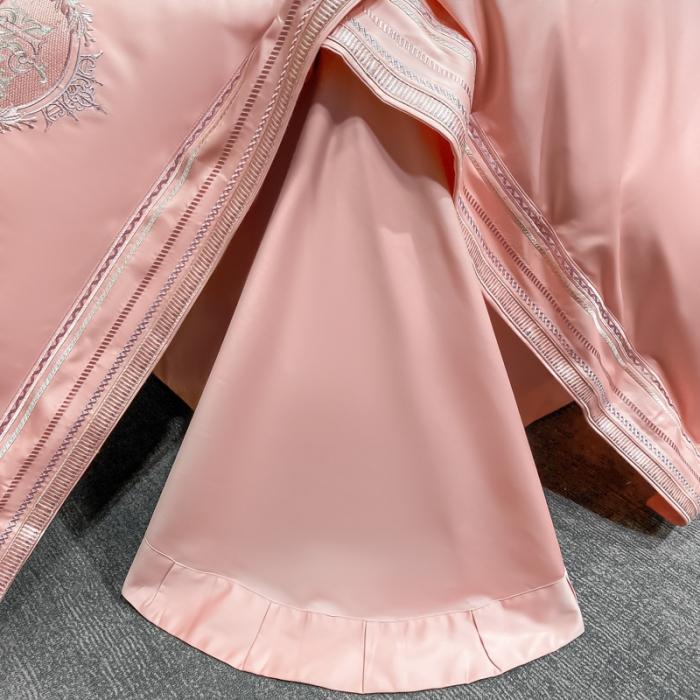 91家纺网 家纺一手货源 找家纺 200支新款长绒棉宽边刺绣四件套