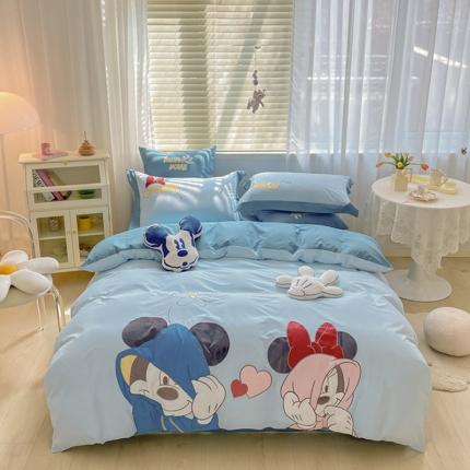 91家纺网 家纺一手货源 找家纺 （总）佰亿莱 2024新款公主风60s水洗棉四件套迪士尼授权