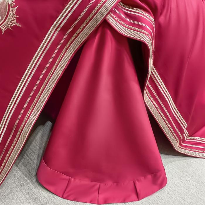 91家纺网 家纺一手货源 找家纺 200支新款长绒棉宽边刺绣四件套