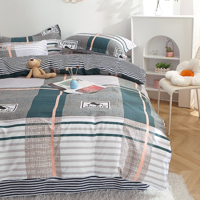 91家纺网 家纺一手货源 找家纺 晶缦 2022新款全棉12868全棉印花套件萌新系列单床单-四件套 卡尔