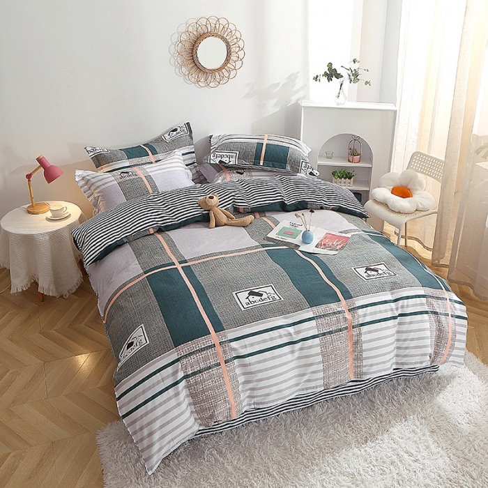 91家纺网 家纺一手货源 找家纺 晶缦 2022新款全棉12868全棉印花套件萌新系列单床单-四件套 卡尔