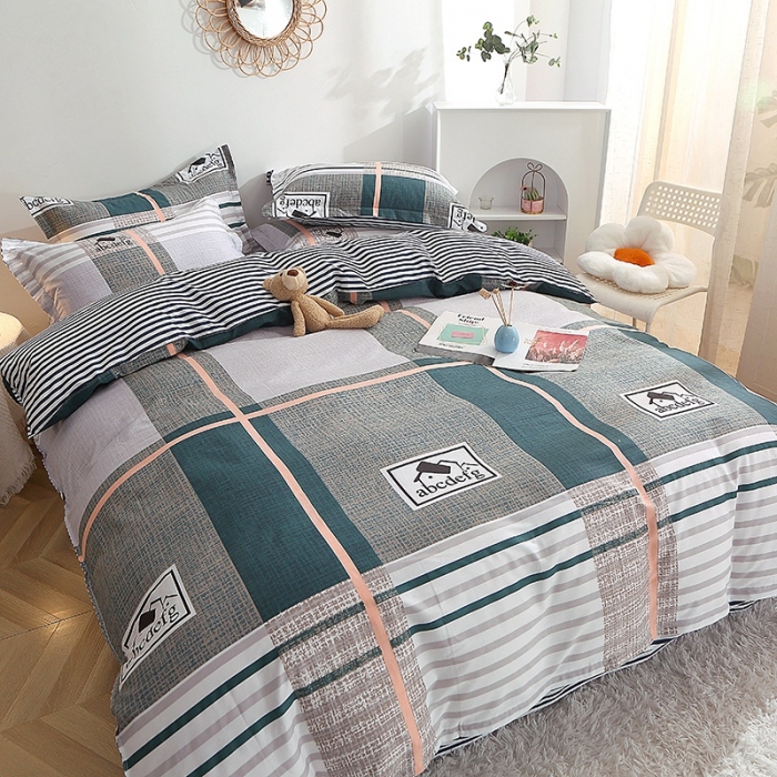 91家纺网 家纺一手货源 找家纺 晶缦 2022新款全棉12868全棉印花套件萌新系列单床单-四件套 卡尔