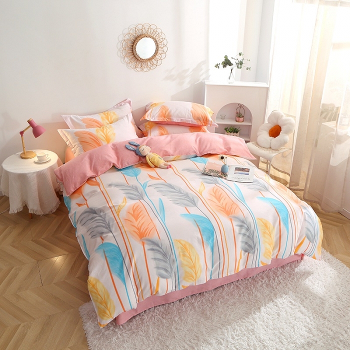 91家纺网 家纺一手货源 找家纺 晶缦 2022新款全棉12868全棉印花套件萌新系列单床单-四件套 芦森