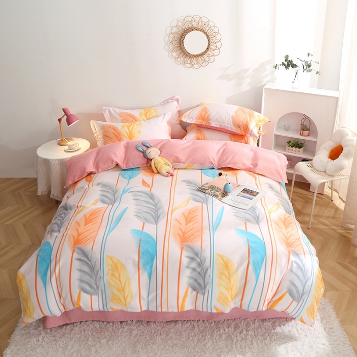 91家纺网 家纺一手货源 找家纺 晶缦 2022新款全棉12868全棉印花套件萌新系列单床单-四件套 芦森