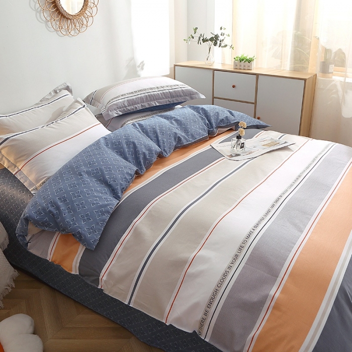 91家纺网 家纺一手货源 找家纺 晶缦 2022新款全棉12868全棉印花套件萌新系列单床单-四件套 米可橘