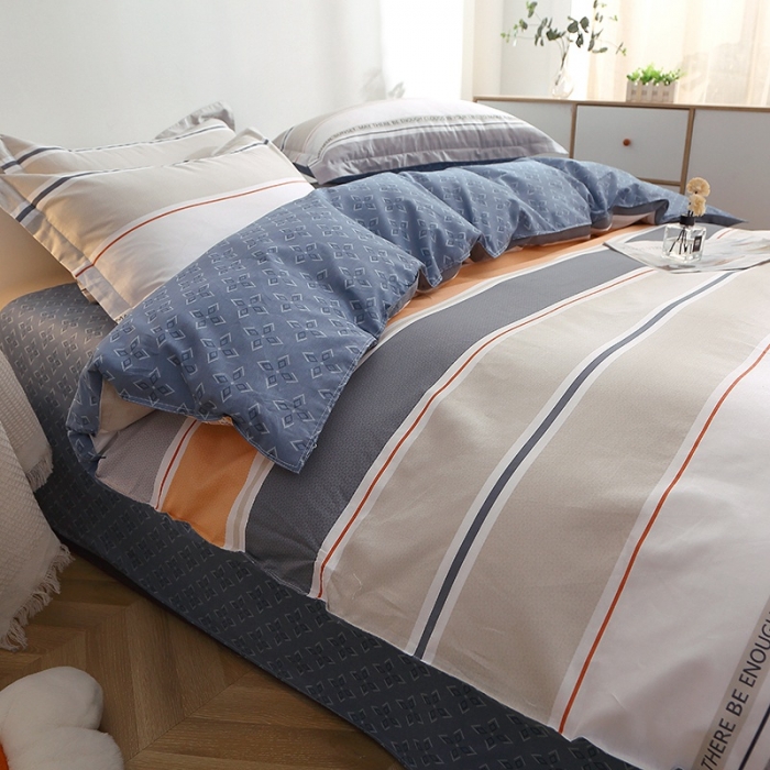 91家纺网 家纺一手货源 找家纺 晶缦 2022新款全棉12868全棉印花套件萌新系列单床单-四件套 米可橘