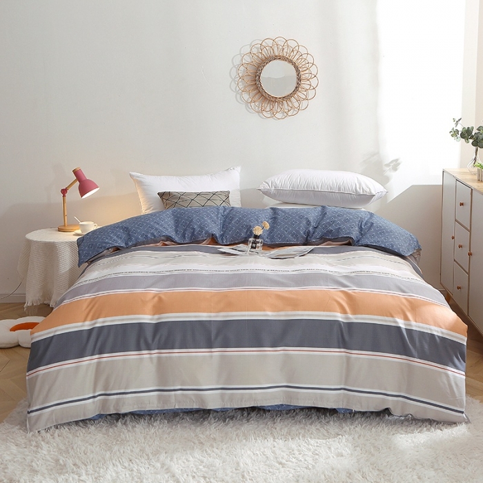 91家纺网 家纺一手货源 找家纺 晶缦 2022新款全棉12868全棉印花套件萌新系列单床单-四件套 米可橘