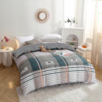 91家纺网 家纺一手货源 找家纺 晶缦 2022新款全棉12868全棉印花套件萌新系列单床单-单被套 卡尔