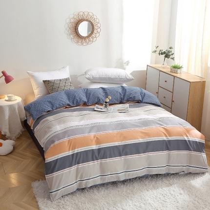 91家纺网 家纺一手货源 找家纺 晶缦 2022新款全棉12868全棉印花套件萌新系列单床单-单被套 米可橘