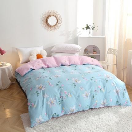 91家纺网 家纺一手货源 找家纺 晶缦 2022新款全棉12868全棉印花套件萌新系列单床单-单被套 莫里蓝