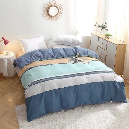 91家纺网 家纺一手货源 找家纺 晶缦 2022新款全棉12868全棉印花套件萌新系列单床单-单被套 绅度湖绿