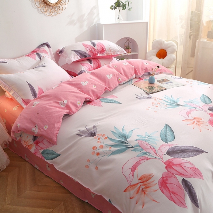 91家纺网 家纺一手货源 找家纺 晶缦 2022新款全棉12868全棉印花套件萌新系列单床单-单被套 红唇