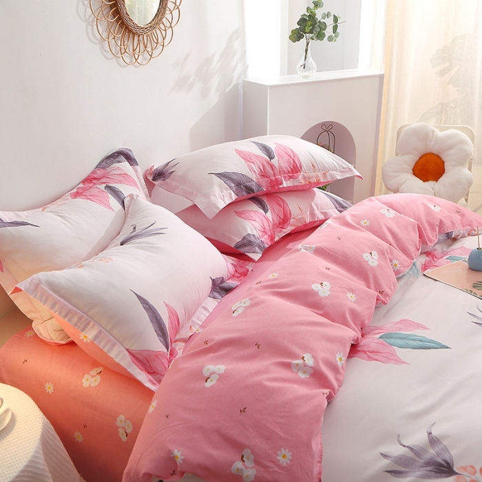 91家纺网 家纺一手货源 找家纺 晶缦 2022新款全棉12868全棉印花套件萌新系列单床单-单被套 红唇