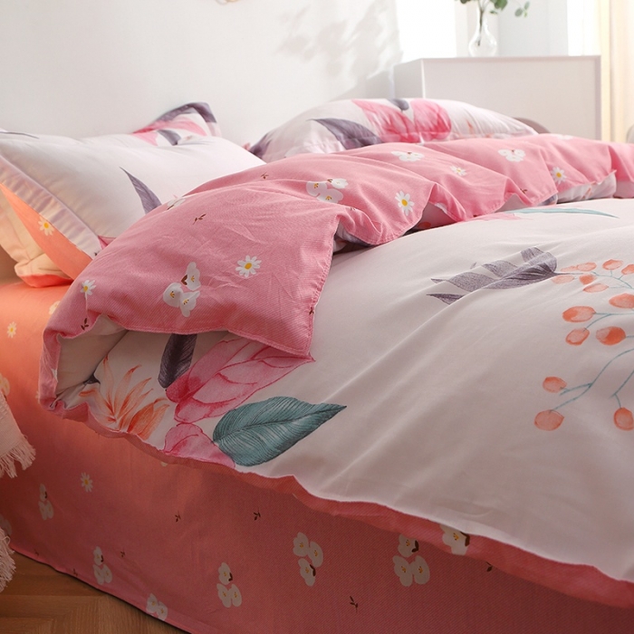 91家纺网 家纺一手货源 找家纺 晶缦 2022新款全棉12868全棉印花套件萌新系列单床单-单被套 红唇