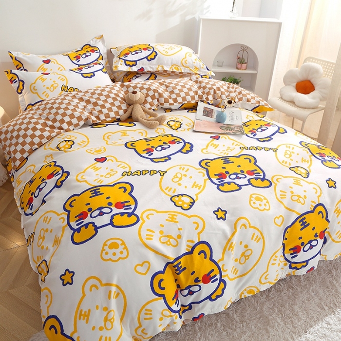 91家纺网 家纺一手货源 找家纺 晶缦 2022新款全棉12868全棉印花套件萌新系列单床单-单被套 欢乐虎