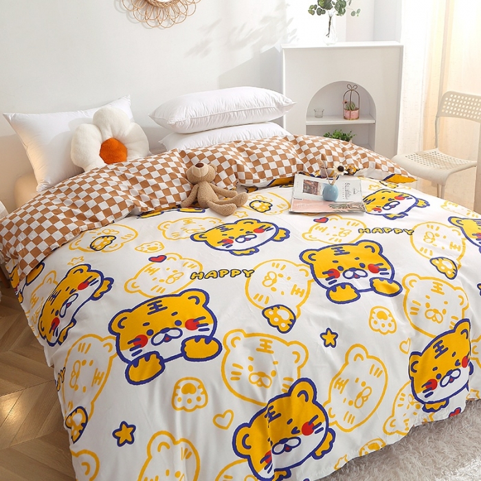 91家纺网 家纺一手货源 找家纺 晶缦 2022新款全棉12868全棉印花套件萌新系列单床单-单被套 欢乐虎