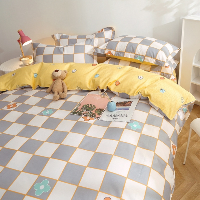 91家纺网 家纺一手货源 找家纺 晶缦 2022新款全棉12868全棉印花套件萌新系列单床单-单被套 路易威灰