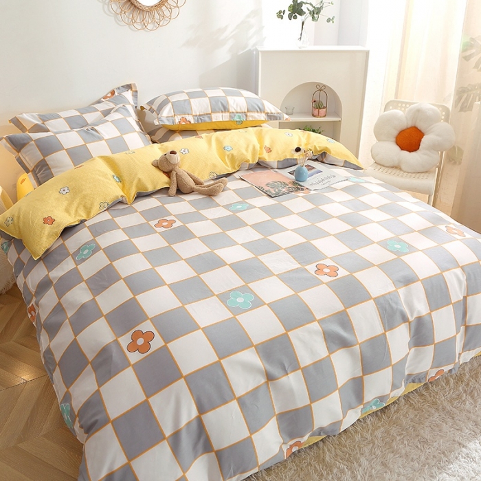 91家纺网 家纺一手货源 找家纺 晶缦 2022新款全棉12868全棉印花套件萌新系列单床单-单被套 路易威灰