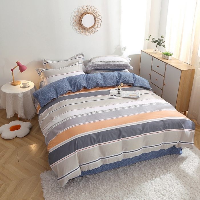 91家纺网 家纺一手货源 找家纺 晶缦 2022新款全棉12868全棉印花套件萌新系列单床单-单被套 米可橘