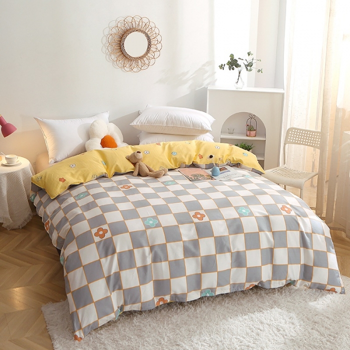 91家纺网 家纺一手货源 找家纺 晶缦 2022新款全棉12868全棉印花套件萌新系列单床单-单被套 路易威灰