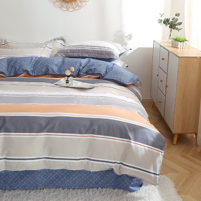 91家纺网 家纺一手货源 找家纺 晶缦 2022新款全棉12868全棉印花套件萌新系列单床单-单被套 米可橘