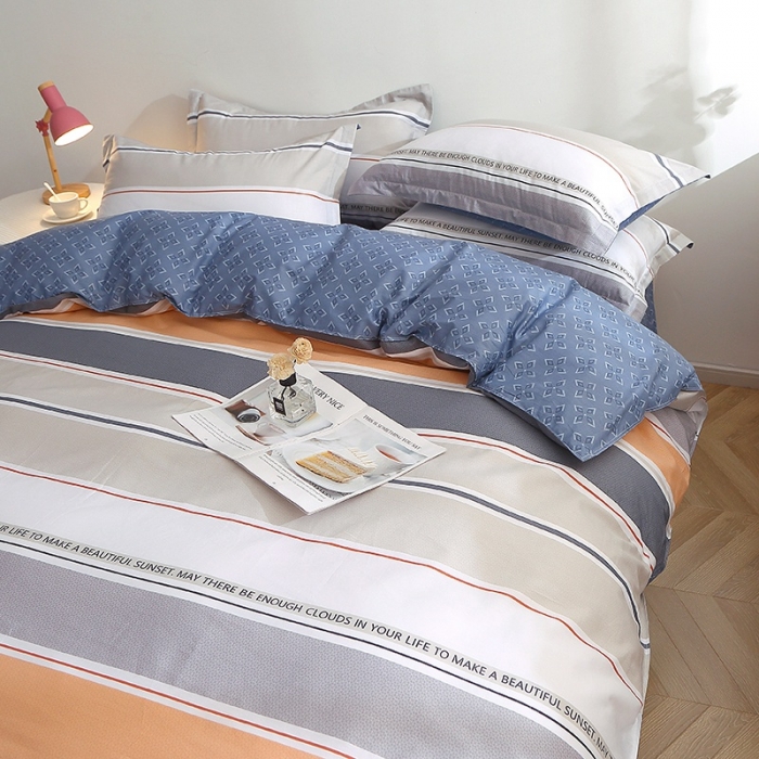 91家纺网 家纺一手货源 找家纺 晶缦 2022新款全棉12868全棉印花套件萌新系列单床单-单被套 米可橘