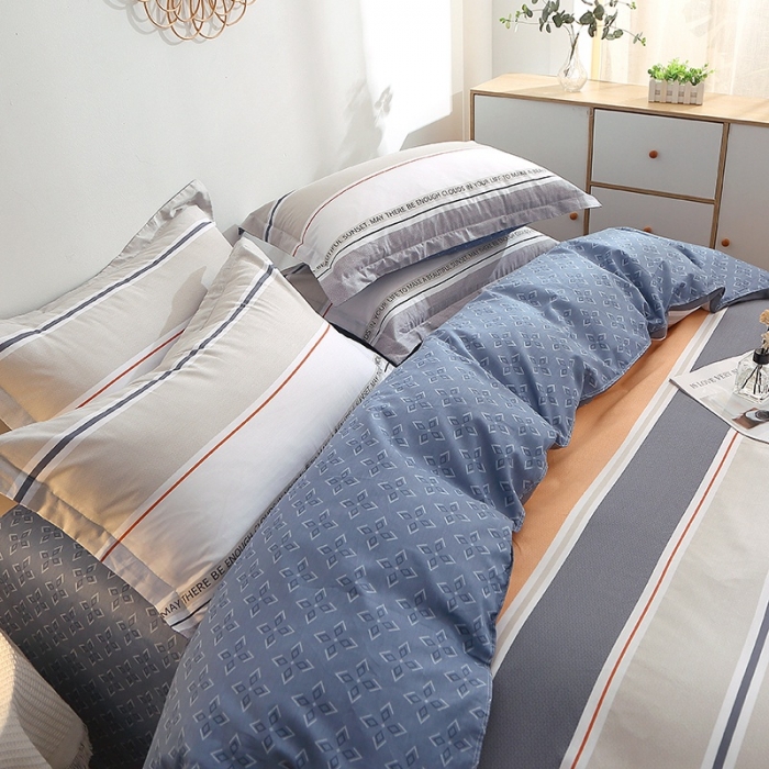 91家纺网 家纺一手货源 找家纺 晶缦 2022新款全棉12868全棉印花套件萌新系列单床单-单被套 米可橘