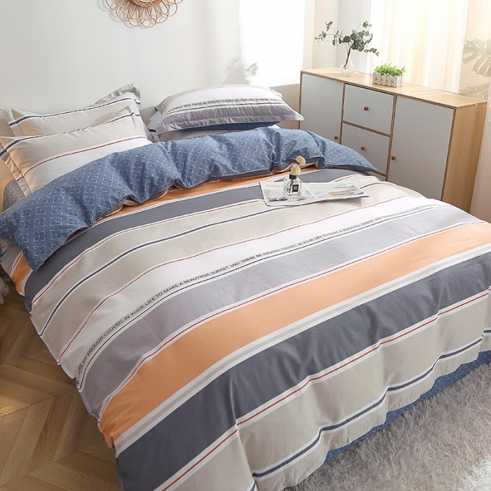 91家纺网 家纺一手货源 找家纺 晶缦 2022新款全棉12868全棉印花套件萌新系列单床单-单被套 米可橘