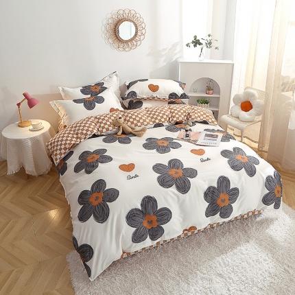 晶缦 2022新款全棉12868全棉印花套件萌新系列单床单-单被套 欧舒丹