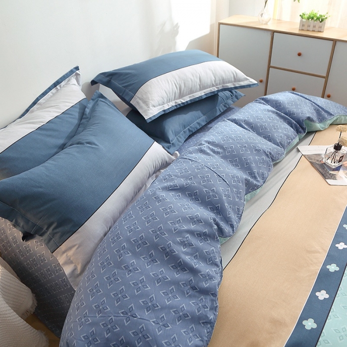 91家纺网 家纺一手货源 找家纺 晶缦 2022新款全棉12868全棉印花套件萌新系列单床单-单被套 绅度湖绿