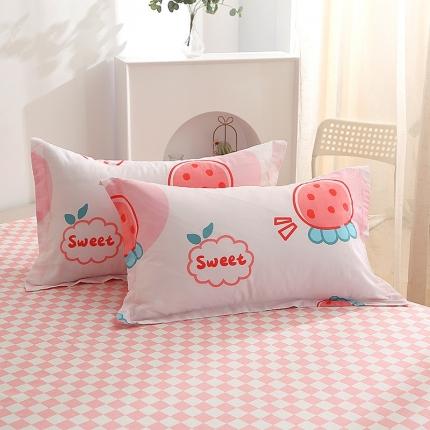 91家纺网 家纺一手货源 找家纺 总-2023新款12868全棉印花单品枕套 纯棉单品-萌新系