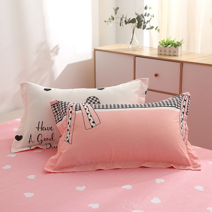 91家纺网 家纺一手货源 找家纺 总-2023新款12868全棉印花单品枕套 纯棉单品-萌新系