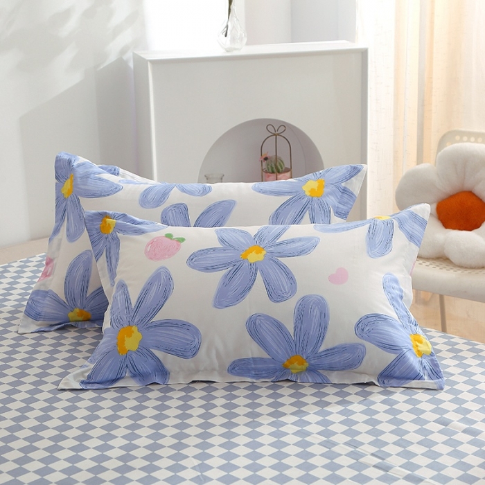 91家纺网 家纺一手货源 找家纺 总-2023新款12868全棉印花单品枕套 纯棉单品-萌新系