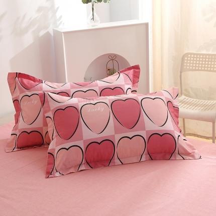 晶缦 2022新款全棉12868全棉印花套件萌新系列单床单-单枕套 爱心一对