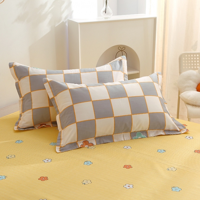 91家纺网 家纺一手货源 找家纺 晶缦 2022新款全棉12868全棉印花套件萌新系列单床单-单枕套 路易威灰一对