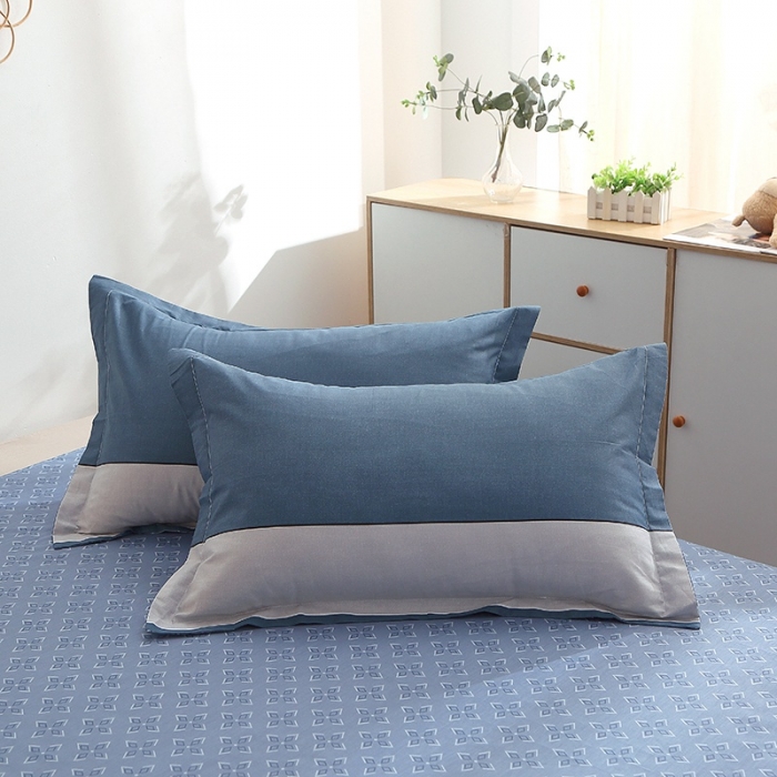 91家纺网 家纺一手货源 找家纺 晶缦 2022新款全棉12868全棉印花套件萌新系列单床单-单枕套 绅度湖绿一对