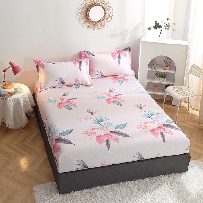 91家纺网 家纺一手货源 找家纺 晶缦2022全棉12868全棉印花套件萌新系列-单床笠 红唇