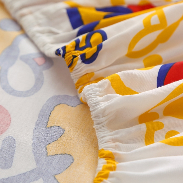 91家纺网 家纺一手货源 找家纺 晶缦 2022新款全棉12868全棉印花套件萌新系列单床单-单床笠 欢乐虎