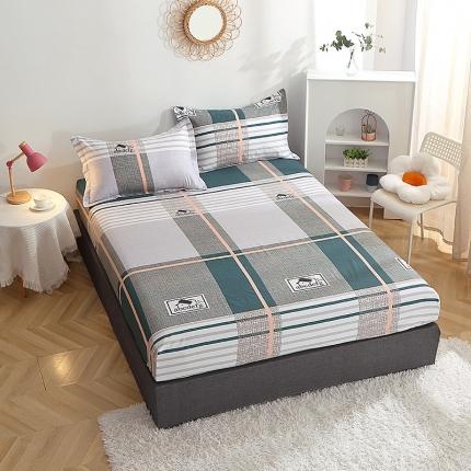 晶缦 2022新款全棉12868全棉印花套件萌新系列单床单-单床笠 卡尔