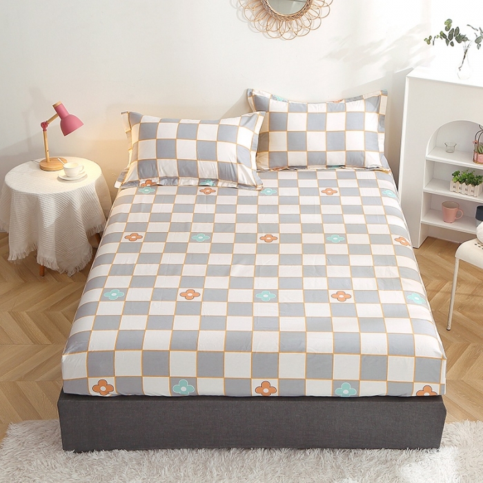 91家纺网 家纺一手货源 找家纺 晶缦 2022新款全棉12868全棉印花套件萌新系列单床单-单床笠 路易威灰