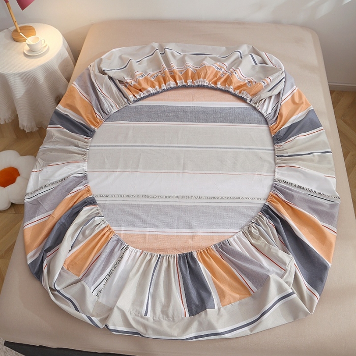 91家纺网 家纺一手货源 找家纺 晶缦 2022新款全棉12868全棉印花套件萌新系列单床单-单床笠 米可橘