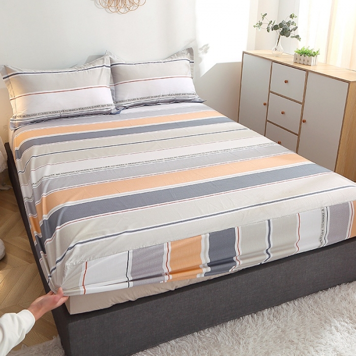 91家纺网 家纺一手货源 找家纺 晶缦 2022新款全棉12868全棉印花套件萌新系列单床单-单床笠 米可橘