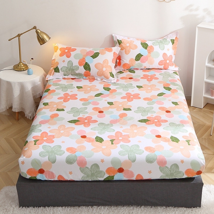 91家纺网 家纺一手货源 找家纺 晶缦2022全棉12868全棉印花套件萌新系列-单床笠七色花